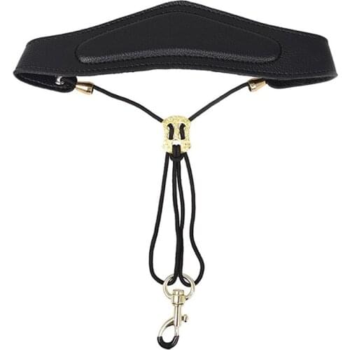 Professional Saxophone Neck Strap Shoulder Leather Harness Soft Padded for Alto Tenor Bari Soprano Accessories Adjustable Belt