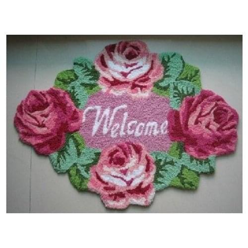 Rose Welcome Carpet Floor Mat Handmade Rug Anti-Slip Modern Carpet Kitchen Area Rugs,Rose Shaped Rugs