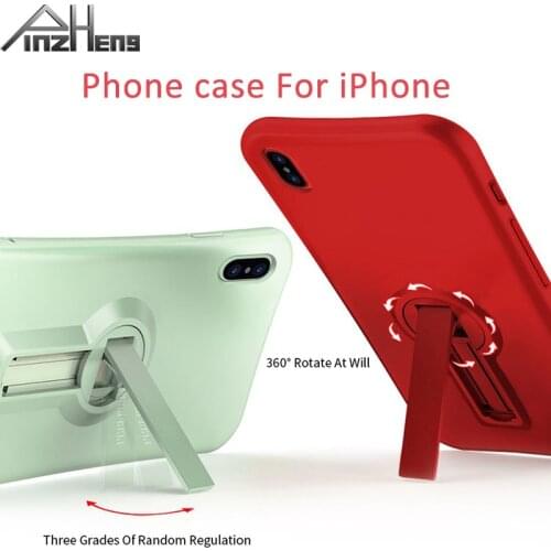 PINZHENG Protective Phone Case For iPhone 11 Pro Max XR X XS Max 6 6S 7 8 Plus Cases Soft TPU Silicone Stand Protection Cover