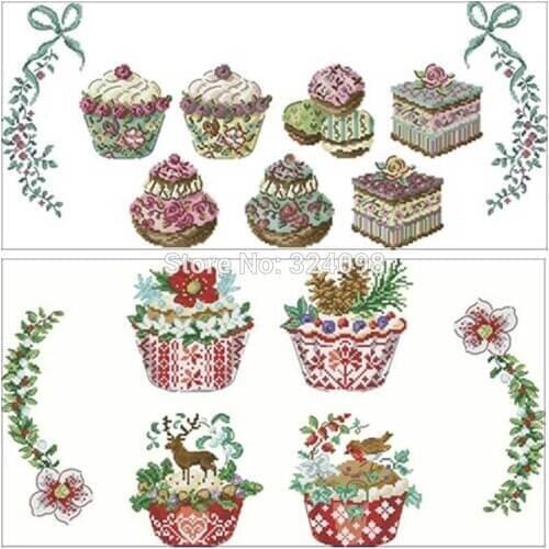 Delicious cake tablecloth patterns Counted Cross Stitch 11CT 14CT 18CT DIY Chinese Cross Stitch Kit Embroidery Needlework Sets