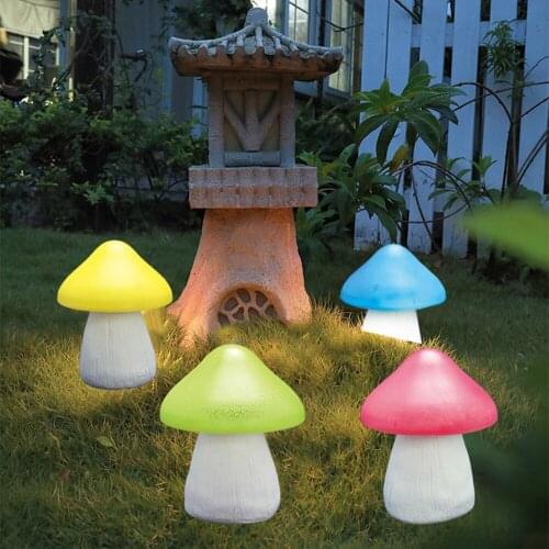 LED Colorful Big Mushroom Light Outdoor Decoration Solar Decorative Landscape Lights-red Gardening Supplies Yard Garden Lights