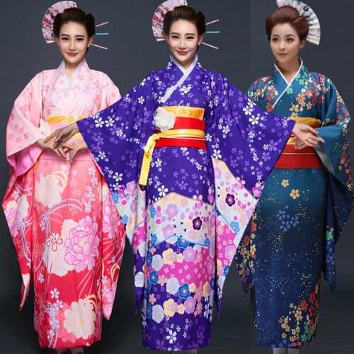 Japanese Traditional Womens Clothing Kimono Formal Yukata Anime Performance Photo Suit Kimono Kimono Women