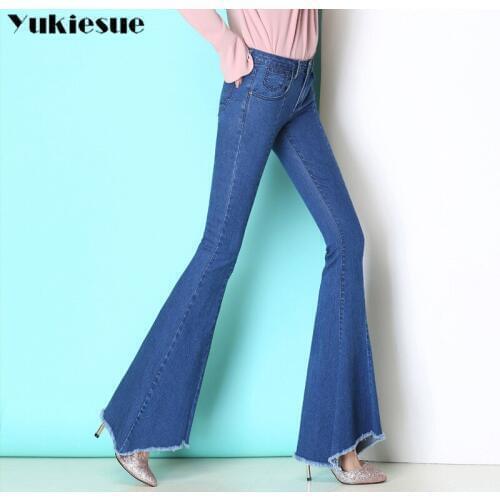 High wa ist jeans for women skinny mom jeans woman womens trousers female flare pants denim jeans plus size vaqueros mujer
