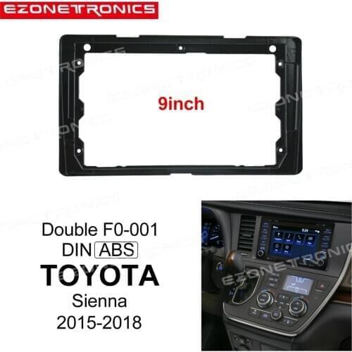 1/2Din Car DVD Only Frame Audio Fitting Adaptor Dash Trim Kits Facia Panel 9" For Toyota Sienna 2015-2018 Radio Player