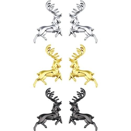 1 Pcs 3D Metal Deer Elk for car Fender Side trunk Nameplate Decal Emblem Badge Sticker 3 orders Car Accessories