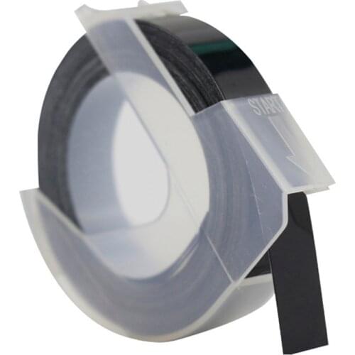 1pcs Black color Compatible for DYMO 1610 12965 1880 label maker DYMO 3D Plastic Embossing Xpress Label 9mm*3m MOTEX E101 Black