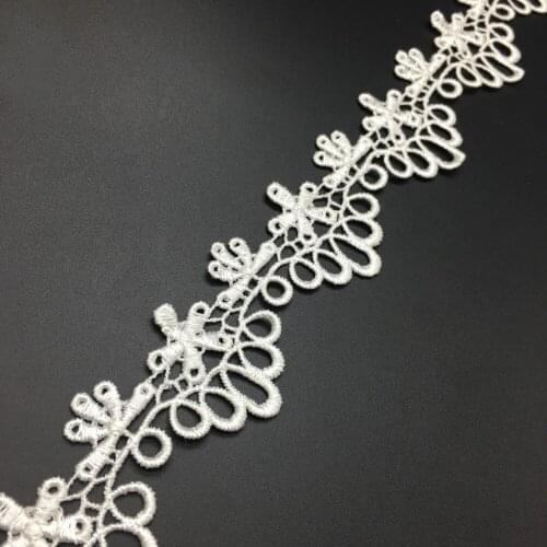 15Yards 4cm Width White Water Soluble Lace Trim DIY Accessories Sewing Lace Fabric African Cord Embroidered Lace Ribbon Black