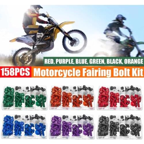 158PCS/Set Aluminum M6 M5 Fairing Bumpers Panel Bolts Kit Bodywork Screws Nut For Motorcycle 6 colors with Box