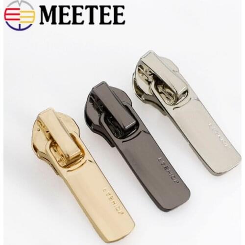 20pcs 5# Meetee Nylon Zipper Head Puller Sliders Metal Material Zip Repair Kit DIY Sewing Cloth Bag Handbag Zips Lock Accessory
