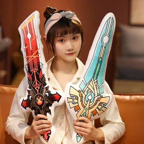 65cm Game Genshin Impact Pillow Weapon Skyward Pride Wolfs Gravestone Doll Kawaii Cosplay Accessories Props Soft Toy