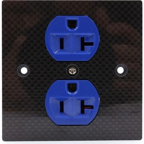 86*86 Carbon fiber Red Copper plated AC Power Receptacle Wall Outlet Power Distributor