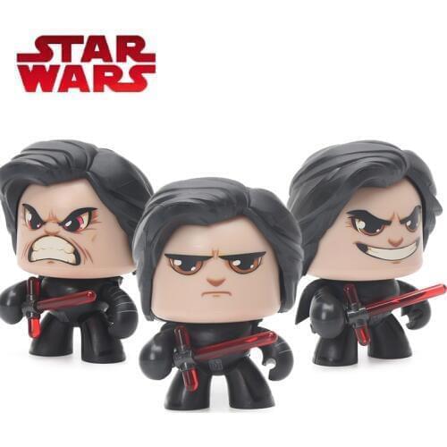9cm Star Wars Toy Face Change Mighty Muggs Darth Vader Kylo Ren PVC Action Figures Princess Leia Luke Skywalker Figure Model