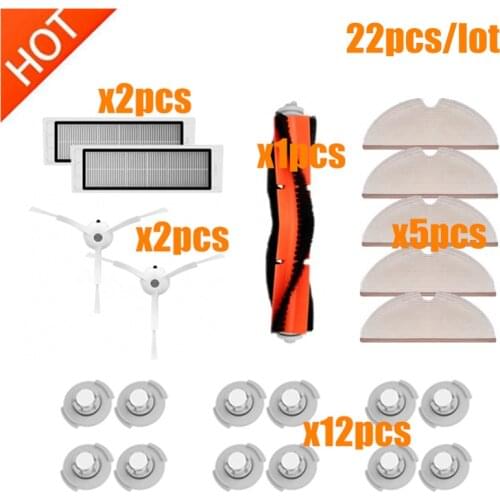 For Xiaomi Roborock S50 S51 S5 S55 S6 S5 accessories Xiaomi Vacuum Cleaner Parts main brush HEPA filter side brush mop cloths