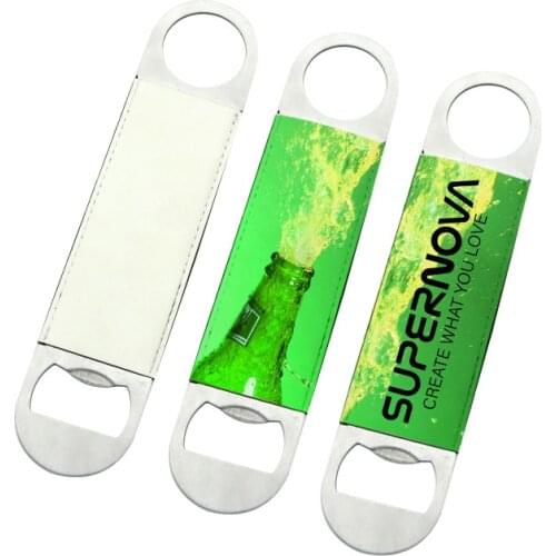 FREE SHIPPING 20pcs/lot Beer Bottle Opener PU Leather Sublimation Blank for Sublimation Printing Transfer Press DIY