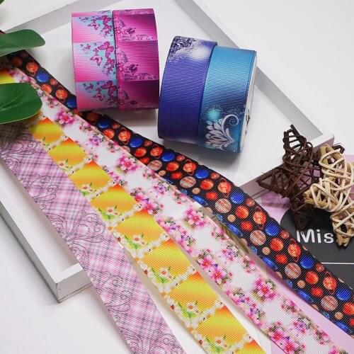 Free shipping 50 yard per size printed grosgrain ribbon 56613
