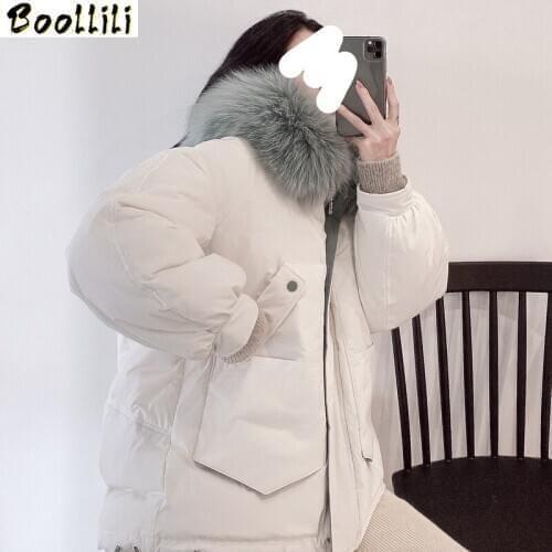 Boollili 90% White Duck Down Jacket Women Clothes 2020 Winter Coat Women Fox Fur Collar Korean Puffer Jacket Women Parka