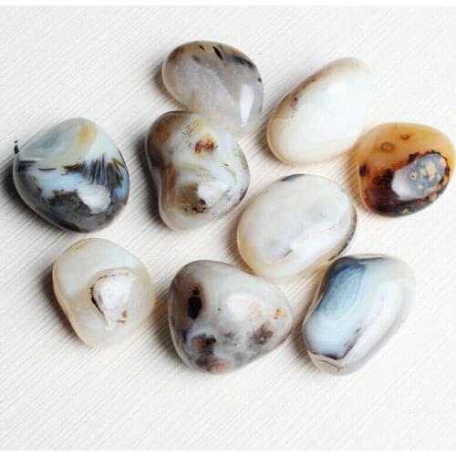 Natural Tumble stones Marine chalcedony Polished Feng shui grave Beads