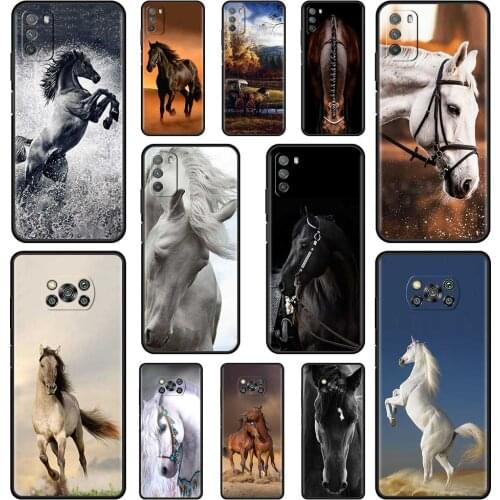 Horse Animal TPU Phone Case For Xiaomi Poco X3 NFC Pocophone F1 M3 Pro 5G F3 GT For Cases Redmi Note 9S Cover Fundas