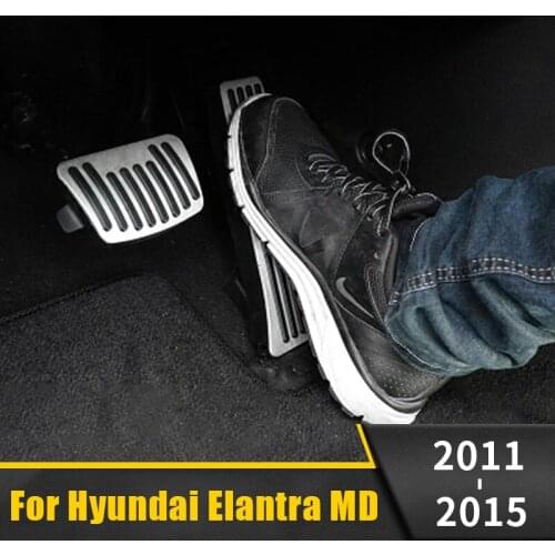 Aluminum alloy Car Accelerator Gas Pedal Brake Pedals Cover Non Slip Pad Case AT For Hyundai Elantra MD 2011 2012 2013 2014 2015