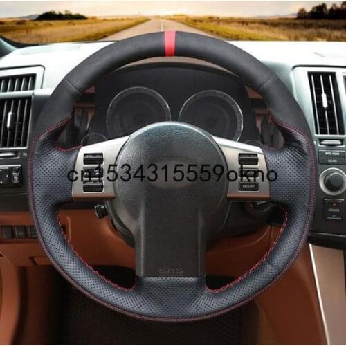 Black Leather Suede DIY Car Steering Wheel Cover For Infiniti FX FX35 FX45 2003-2008 Nissan 350Z 2003-2009