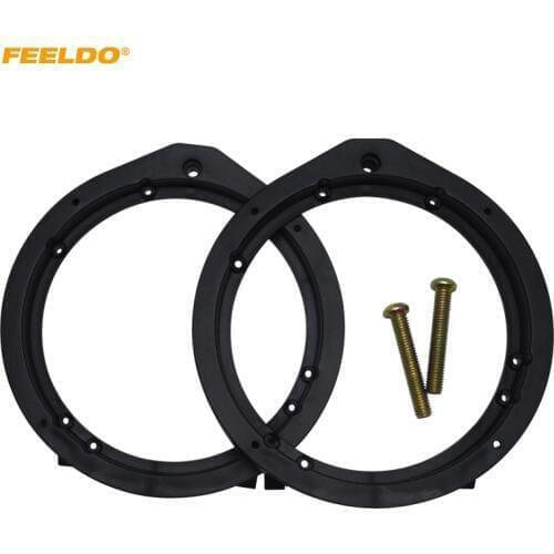 FEELDO 1pair 6.5" Black Car Modified Speaker Spacer for Honda Accord Civic Fit Jazz Audio Solid Speaker Spacer Mount Pad