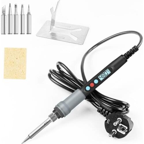 110/220V 90W Digital Soldering Iron Soldering Iron Stand Soldeirng Iron Welding Tools with 5 Soldering Iron Tips