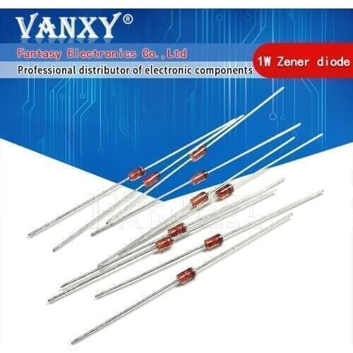 100pcs 1W Zener diode DO-41 3V 3V3 3V6 3V9 4V3 4V7 5V1 5V6 6V2 6V8 7V5 8V2 9V1 10V 11V 12V 13V 15V 1N4733A 1N4742A 1N4728A