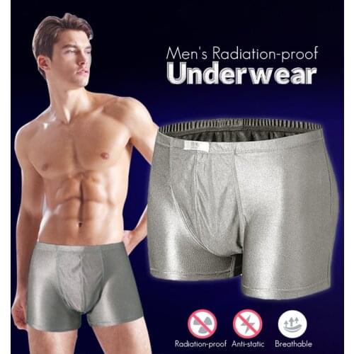 Men EMF Shielding Anti-Radiation Silver Fiber Underwear Shorts Pants Boxer Briefs