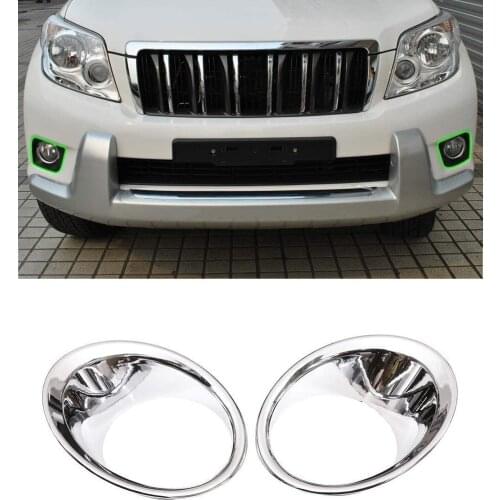 For Toyota Land Cruiser Prado FJ150 150 2010-2018 ABS Chrome Front Fog Light Cover 2pcs