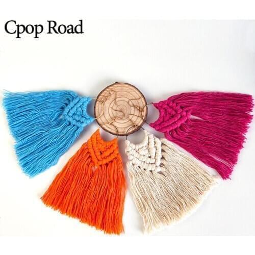 Cpop Elegant Fashion Handmade Weave Macrame Earring Wedding Jewelry Ethnic Feather Fringe Tassel Earrings Hot Bridesmaid Gifts