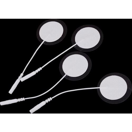 2pcs New Round Self-adhesive Reusable Pads Replacement Electrode Pads With Cable Body Massager For Tens Machine New