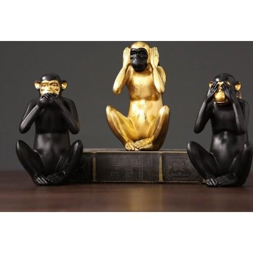 Creative Resin Monkey Figurines Animal Statues Home Decoration Accessories Miniatures Model Living Room Office Desktop Ornaments
