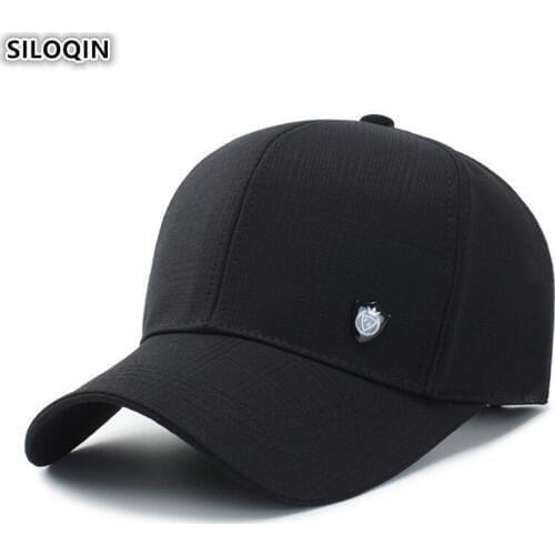 SILOQIN Snapback Cap Adjustable Head Size Mens Cotton Baseball Caps 2019 NEW Simple Fashion Letter Tongue Sports Cap Dads Hats