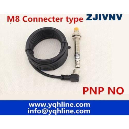 5PCS M8 Connector type proximity switch normally open inductive sensor PNP NO DC 3 wires high quality sensor with plug