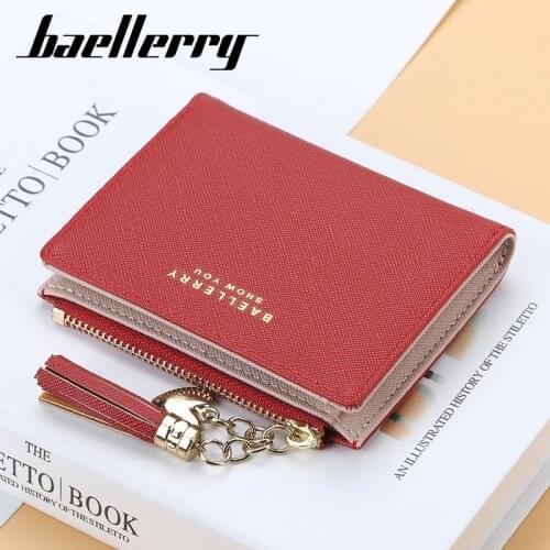 Women Wallet Tassel Lovely Short Paragraph Zipper Hasp Purse Small Clutch Buckle PU Female Wallets Card Holder Coin Purse