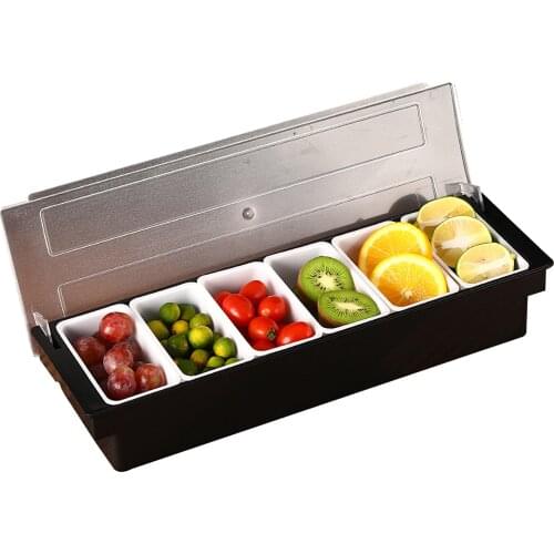 Kitchen Storage Box 5/6 Compartments Fruit Vegetable Containers Food Fresh-Keeping Box Refrigerator Organizer Basket