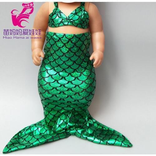 Doll clothes for 43cm baby doll Mermaid bikini dress 18 inch doll Mermaid princess dress