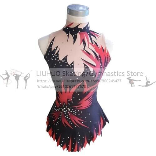 LIUHUO rhythmic gymnastics leotards girls pink performance wear ballroom Artistic gymnastics Ice Skating dress exotic dancewear