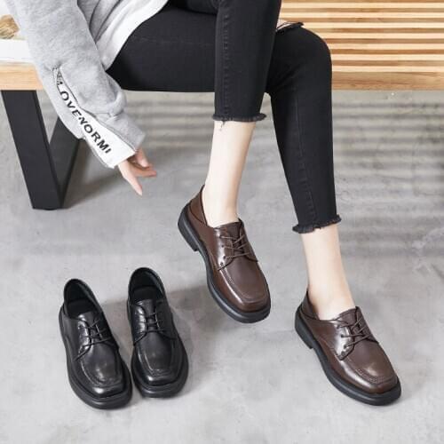 Tilocow New Spring Genuine Leather Soft Bottom Women Loafers For Ladies Office&Career Flats Shoes Woman Slip On Sewing Footwear