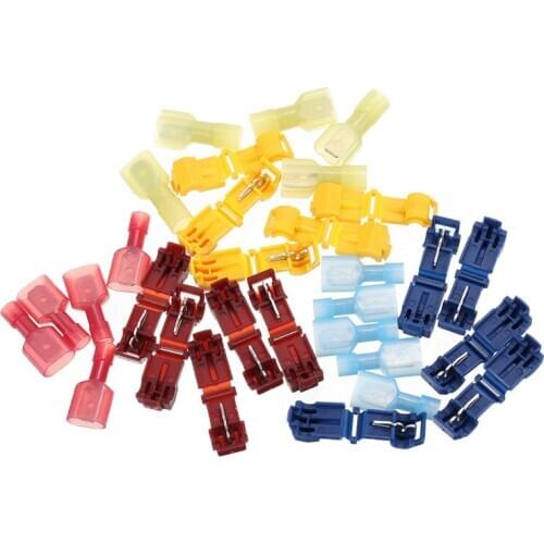 30pcs T-Tap Male Female Electrical Wire Connector High Quality Insulated Wire Quick Splice Terminals Connectors Combo Kit