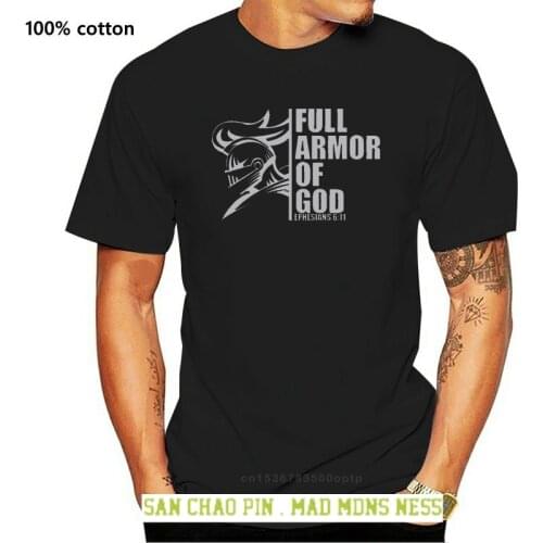 Tshirt Brand 2019 Male Short Sleeve Cool T-Shirts Designs Best Selling Men Full Of God Ephesians 6:11 Christian Jesus Tee