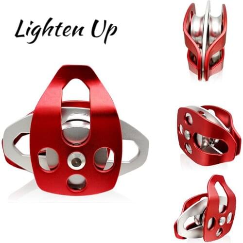 Climbing Pulley Double Rope Fixed Speed with Mobile Plate for General Purpose Aluminum Rescue Rope Pulleys 25KN