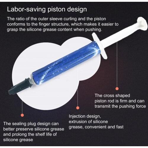 Silicone thermal paste heat transfer grease heat sink CPU GPU chipset notebook computer cooling Syringe