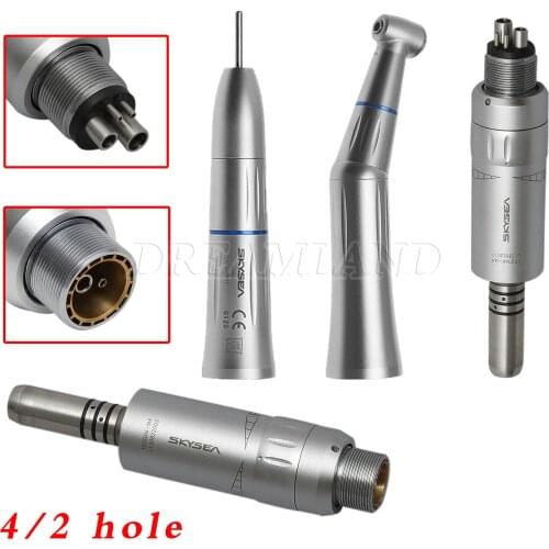 5SKYSEA Dental Contra Angle Handpiece E-type & 4 Hole Air Motor Internal Cooling Fit KAVO