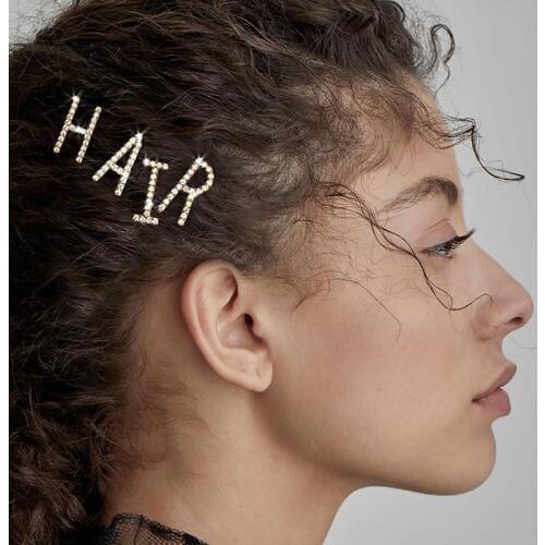 Stonefans Statement Rhinestone Letters Hairpin Barrettes for Women Charming Custom Name Hair Clips Bobby Pins Hair Jewelry