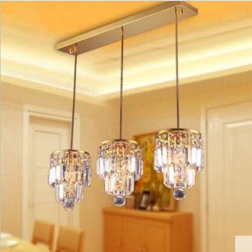 LED light Sitting Room Bedroom Dining Room pendant light of Europen Contracted Crystal pendant lamp110-220V Including bulb