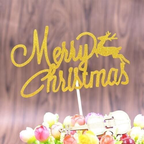 Merry Christmas Cake Topper Party Dessert Table Dessert Dress Up Party Supplies Cake Topper For Cupcake Diy Party Decoration