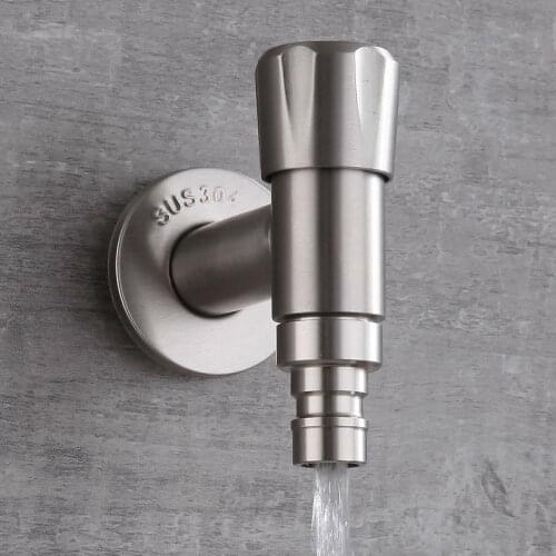 Explosion-proof Basin Faucets Stainless Steel water-tap Wear-resistant T1/2 Threaded Washing Machine Water Tap Faucet for Home