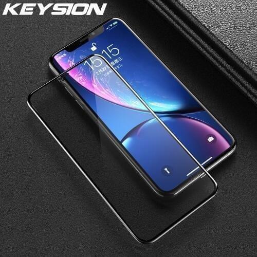 KEYSION With dust filter 3D full coverage tempered glass for iPhone XS Max XR X Glass film screen protector protective 9H glass