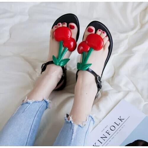 Melissa Cherry Sandalia Adulto Women Shoes Summer Jelly Shoes Sandals 2020 New Fashion Sandals Women Jelly Shoes Size 35-40